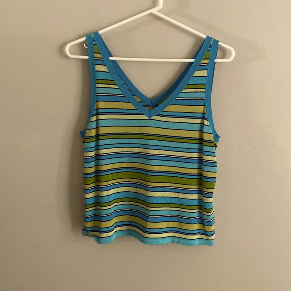 Sigrid Olsen • striped sleeveless blouse